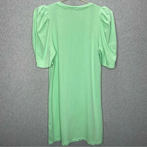 English Factory Puff Sleeve Mint Green Cotton Mini Dress